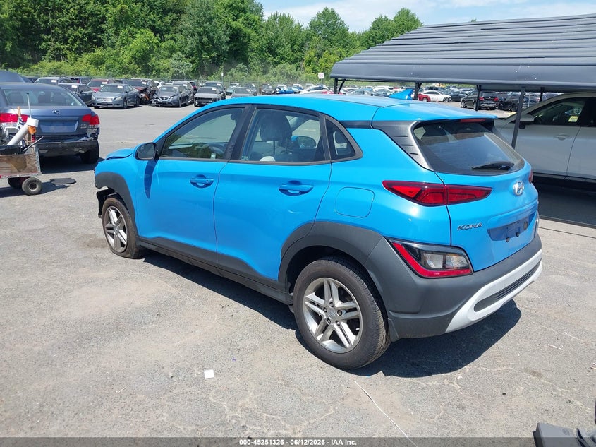 2022 Hyundai Kona VIN KM8K2CAB5NU780349 IAAI salvage auction — LEFT FRONT, Salvage Title, sold $525 on 2026-07-23 (photo 3)