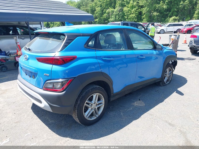 2022 Hyundai Kona VIN KM8K2CAB5NU780349 IAAI salvage auction — LEFT FRONT, Salvage Title, sold $525 on 2026-07-23 (photo 4)