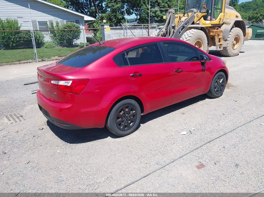 2013 Kia Rio VIN KNADM4A35D6106790 IAAI salvage auction — LEFT SIDE, Salvage Title, sold $325 on 2026-07-06 (photo 4)