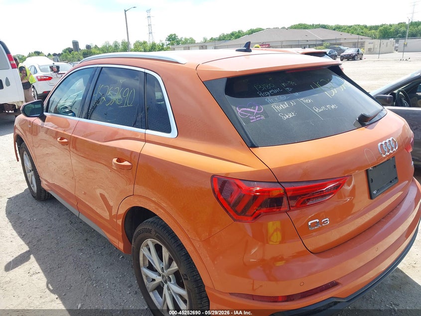 2022 Audi Q3 VIN WA1DECF33N1149259 IAAI salvage auction — FRONT END, Salvage Title, sold $7,200 on 2026-07-28 (photo 3)