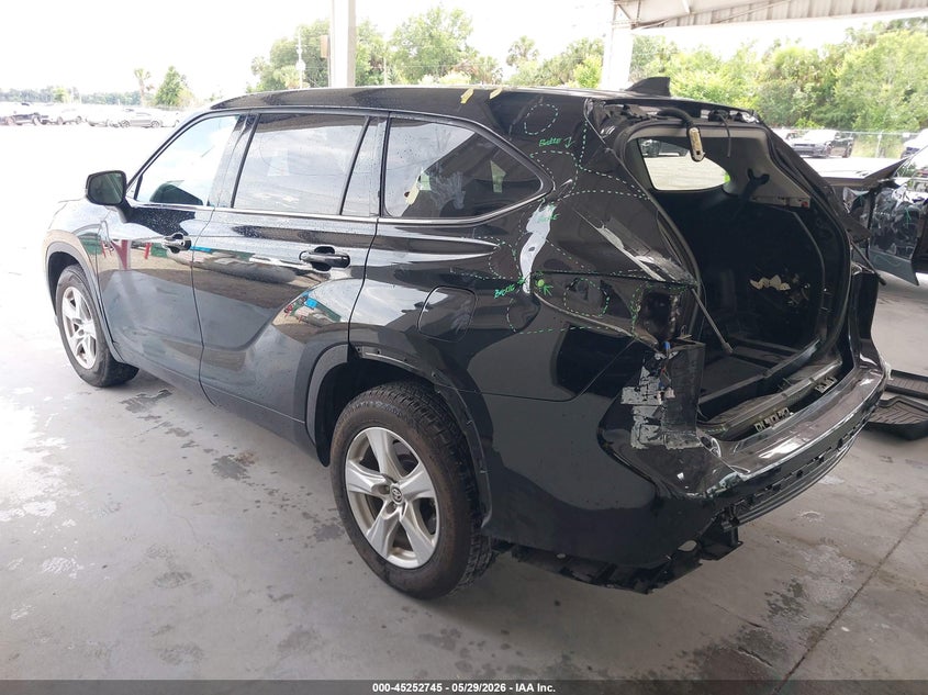 2021 Toyota Highlander VIN 5TDCZRAH6MS516328 IAAI salvage auction — REAR END, Salvage Title, sold $9,400 on 2026-07-22 (photo 3)