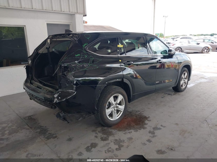 2021 Toyota Highlander VIN 5TDCZRAH6MS516328 IAAI salvage auction — REAR END, Salvage Title, sold $9,400 on 2026-07-22 (photo 4)