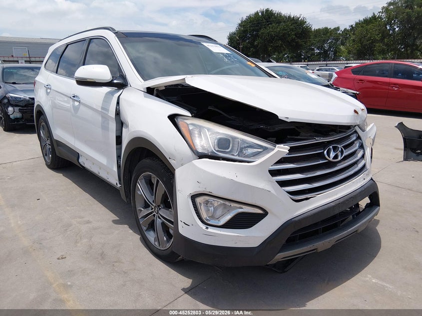 2014 Hyundai Santa fe VIN KM8SR4HF3EU037294 IAAI salvage auction — FRONT END, Original (Texas), sold $1,300 on 2026-07-21 (photo 1)