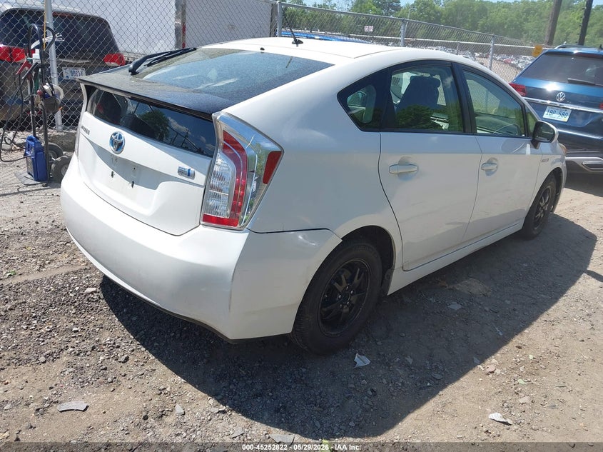 2012 Toyota Prius VIN JTDKN3DU4C5406718 IAAI salvage auction — REAR END, Salvage Title, sold $1,350 on 2026-07-25 (photo 4)