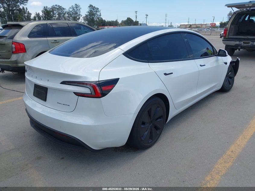 2024 Tesla Model 3 VIN 5YJ3E1EB4RF739806 IAAI salvage auction — RIGHT FRONT, Salvage Title, sold $14,600 on 2026-08-01 (photo 4)