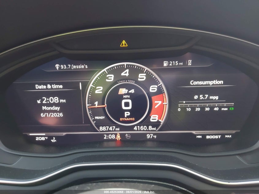 2019 Audi S4 VIN WAUB4AF46KA006019 IAAI salvage auction — REAR END, Salvage Title, sold $8,200 on 2026-08-28 (photo 7)