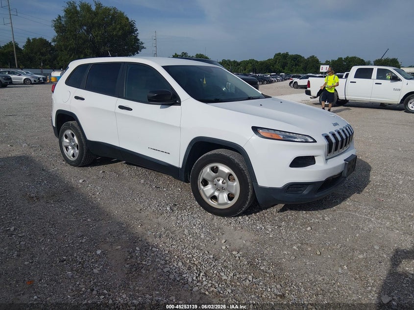 2016 Jeep Cherokee VIN 1C4PJMAB1GW313925 IAAI salvage auction — REAR END, Sf97 (Missouri), sold $10,550 on 2026-07-09 (photo 1)