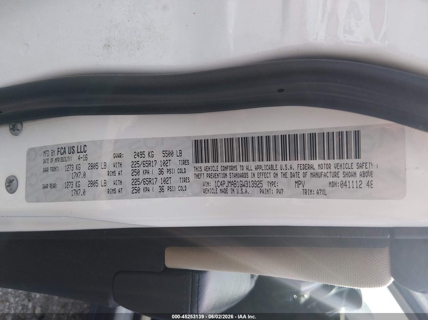 2016 Jeep Cherokee VIN 1C4PJMAB1GW313925 IAAI salvage auction — REAR END, Sf97 (Missouri), sold $10,550 on 2026-07-09 (photo 9)