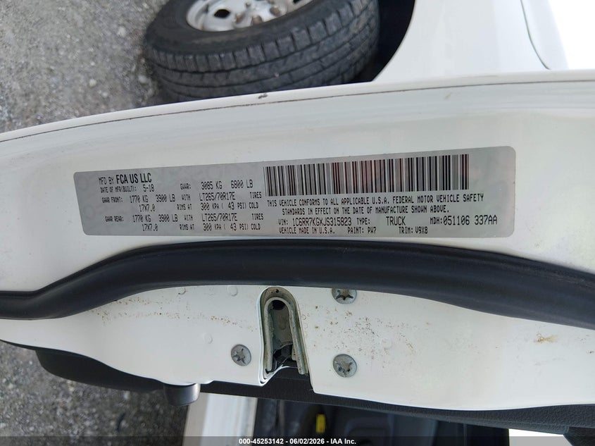 2018 Ram 1500 VIN 1C6RR7KGXJS315823 IAAI salvage auction — NORMAL WEAR, Sf97 (Missouri), sold $19,500 on 2026-07-09 (photo 9)
