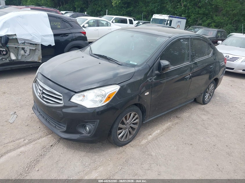 2019 Mitsubishi Mirage VIN ML32F3FJXKHF08382 IAAI salvage auction — FRONT & REAR, Clear (Indiana), sold $1,600 on 2026-07-08 (photo 2)