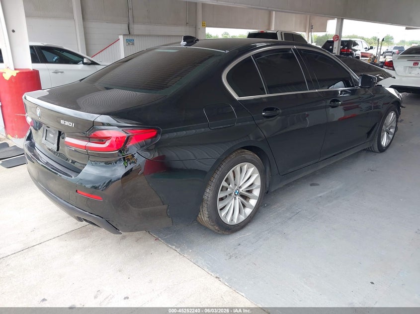 2021 BMW 5er VIN WBA53BH02MWW97250 IAAI salvage auction — FRONT END, Salvage Title, sold $7,400 on 2026-08-07 (photo 4)