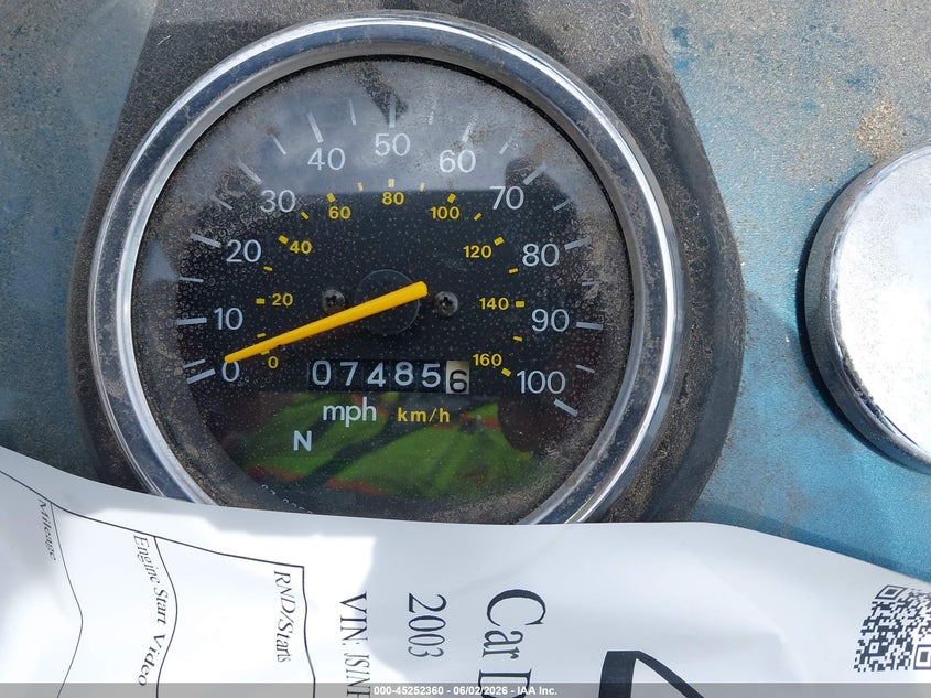 2003 Suzuki Ls650 VIN JS1NP41A832100074 IAAI salvage auction — NORMAL WEAR, Clear (Massachusetts), sold $200 on 2026-07-31 (photo 7)
