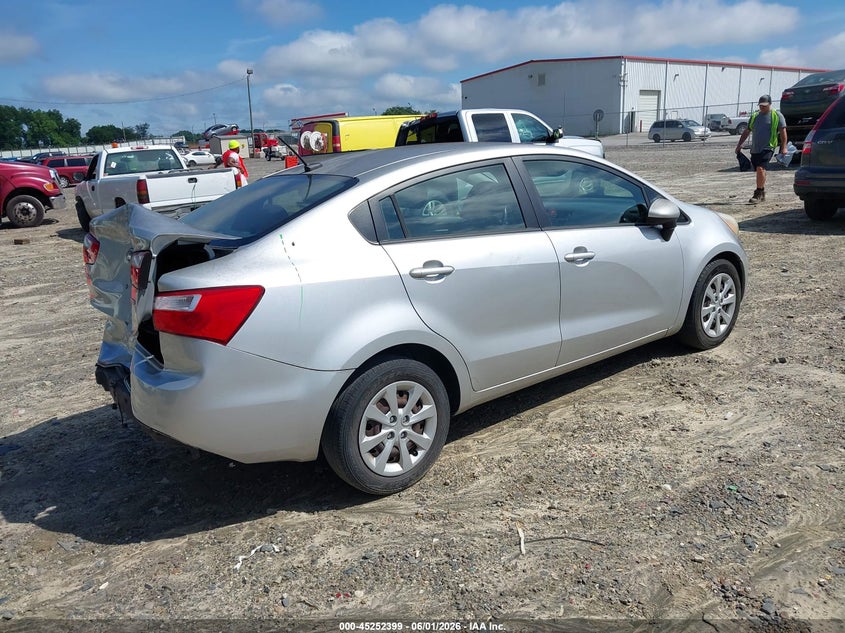 2013 Kia Rio VIN KNADM4A34D6209859 IAAI salvage auction — REAR END, Salvage Title, sold $750 on 2026-07-16 (photo 4)