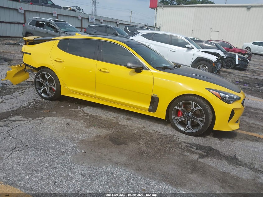 2018 Kia Stinger VIN KNAE55LC1J6021140 IAAI salvage auction — REAR END, Salvage Title, sold $6,200 on 2026-07-29 (photo 1)
