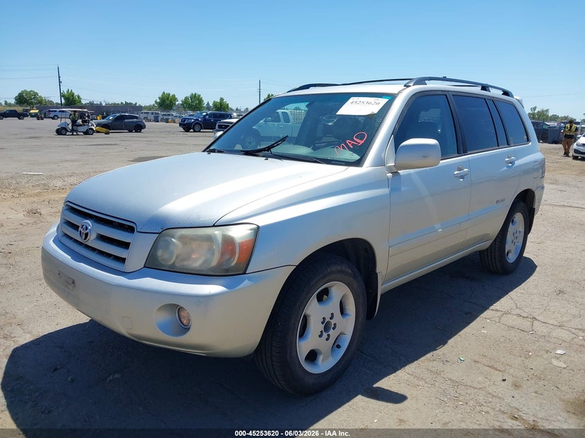 2006 Toyota Highlander VIN JTEEP21A260164374 IAAI salvage auction — NORMAL WEAR, Clear - Dealer Only (California), sold $825 on 2026-07-15 (photo 2)