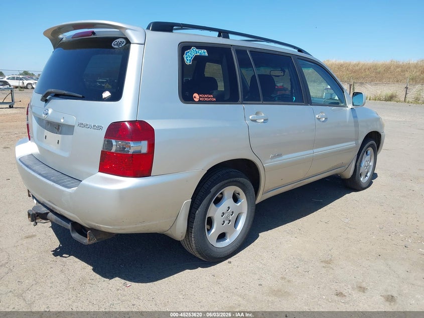 2006 Toyota Highlander VIN JTEEP21A260164374 IAAI salvage auction — NORMAL WEAR, Clear - Dealer Only (California), sold $825 on 2026-07-15 (photo 4)