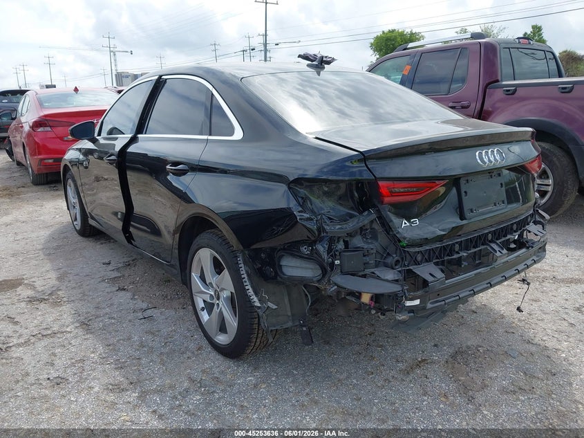 2023 Audi A3 VIN WAUAUDGY4PA035833 IAAI salvage auction — REAR END, Salvage Title, sold $6,600 on 2026-07-31 (photo 3)