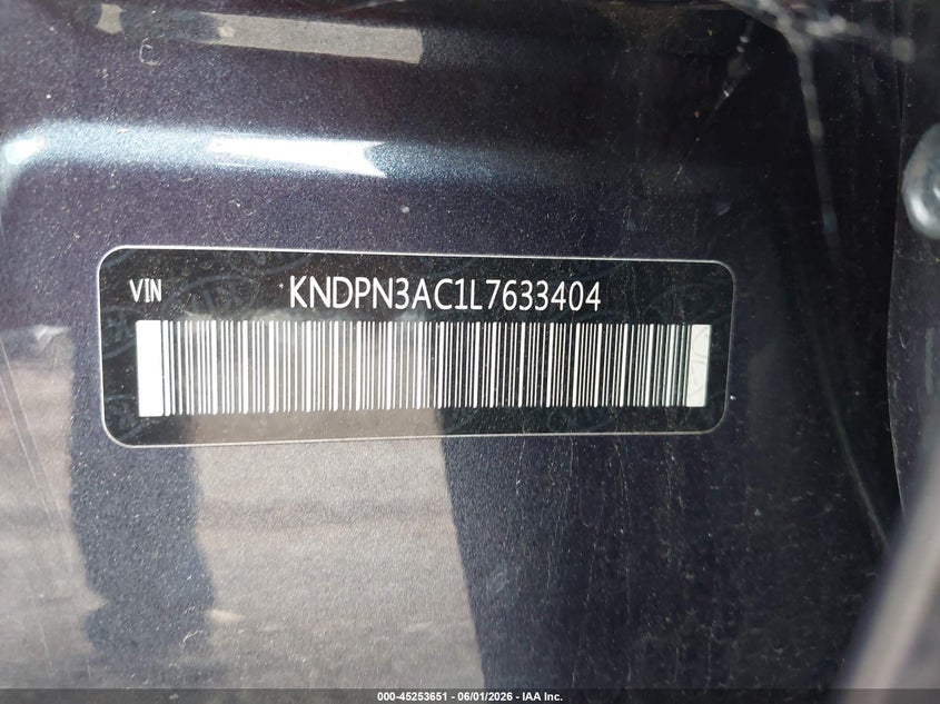 2020 Kia Sportage VIN KNDPN3AC1L7633404 IAAI salvage auction — SIDE, Salvage Title, sold $4,750 on 2026-07-28 (photo 9)