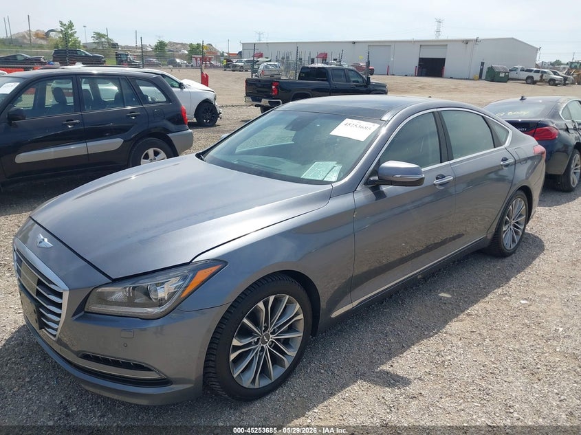2015 Hyundai Genesis VIN KMHGN4JE8FU054838 IAAI salvage auction — RIGHT FRONT, Salvage Title, sold $3,500 on 2026-07-22 (photo 2)