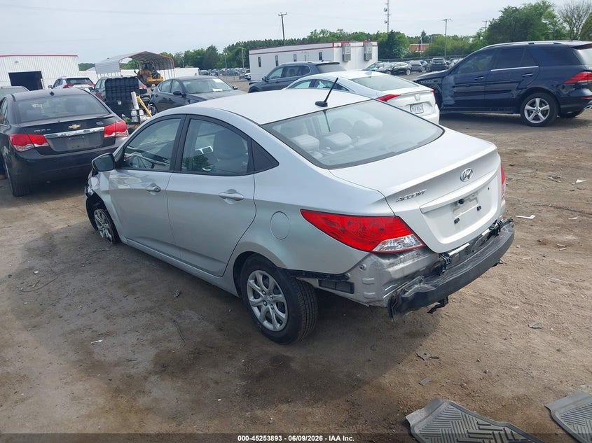 2013 Hyundai Accent VIN KMHCT4AE3DU341375 IAAI salvage auction — FRONT & REAR, Clear (Virginia), sold $825 on 2026-07-28 (photo 3)