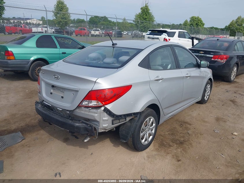 2013 Hyundai Accent VIN KMHCT4AE3DU341375 IAAI salvage auction — FRONT & REAR, Clear (Virginia), sold $825 on 2026-07-28 (photo 4)