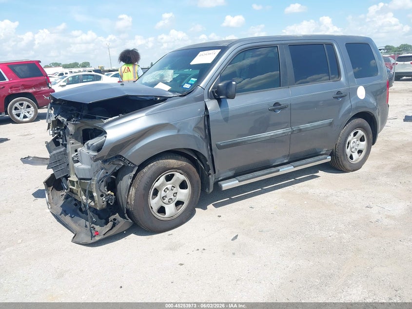 2013 Honda Pilot VIN 5FNYF3H22DB036434 IAAI salvage auction — FRONT END, Salvage Title, sold $25 on 2026-08-19 (photo 2)