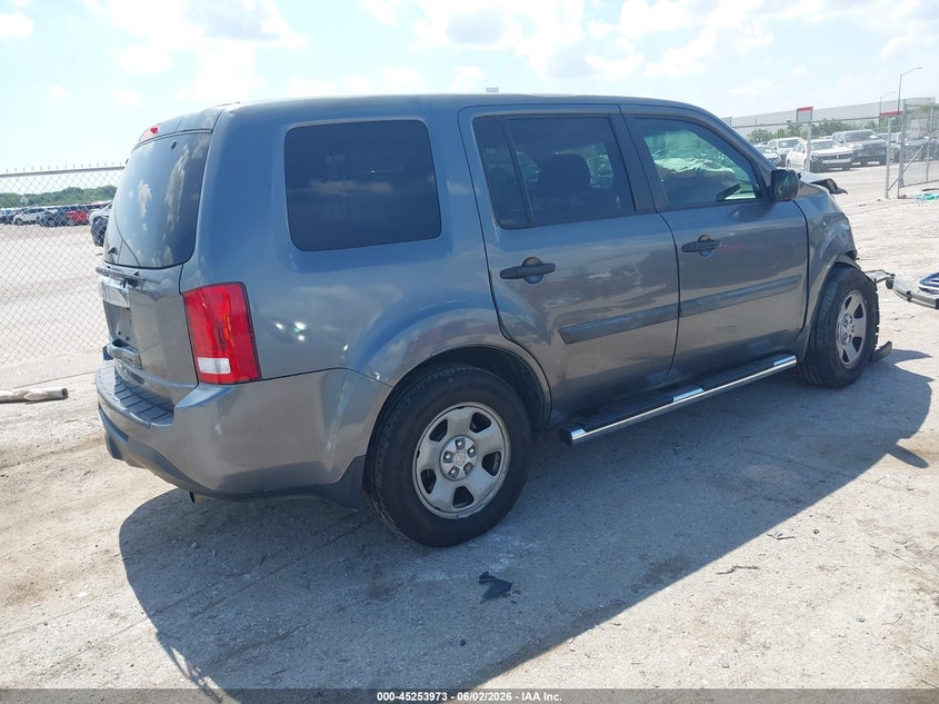 2013 Honda Pilot VIN 5FNYF3H22DB036434 IAAI salvage auction — FRONT END, Salvage Title, sold $25 on 2026-08-19 (photo 4)