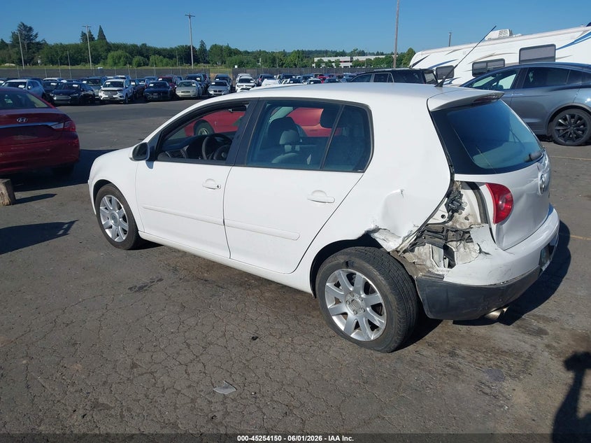 2009 Volkswagen Rabbit VIN WVWDB71K69W048911 IAAI salvage auction — LEFT REAR, Salvage (Oregon), sold $250 on 2026-07-30 (photo 3)