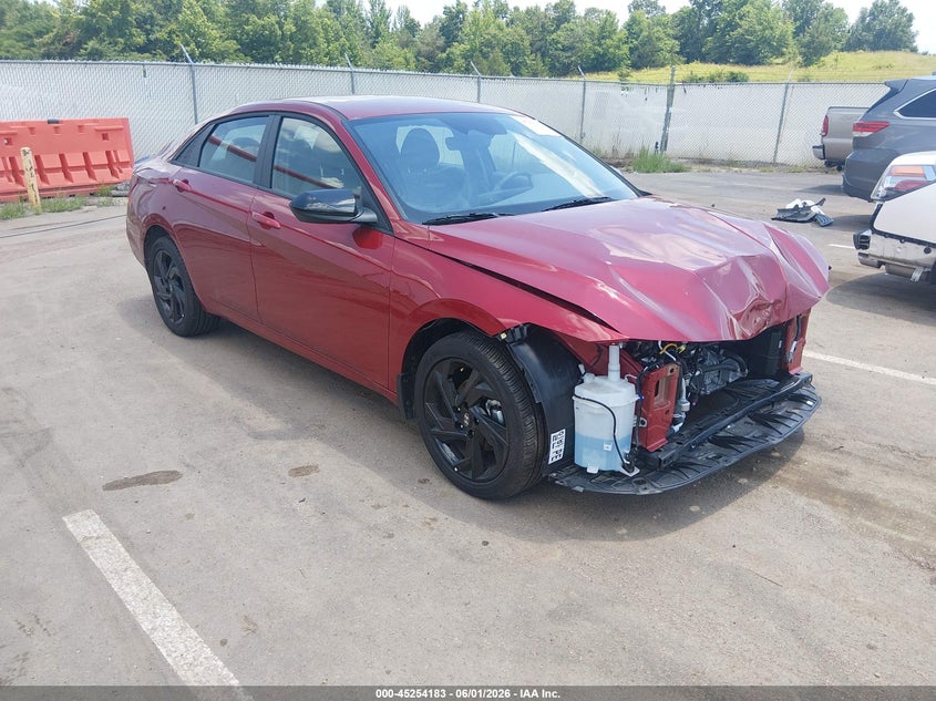 2026 Hyundai Elantra VIN KMHLM4DG5TU100281 IAAI salvage auction — FRONT END, Salvage Title, sold $5,300 on 2026-07-23 (photo 1)