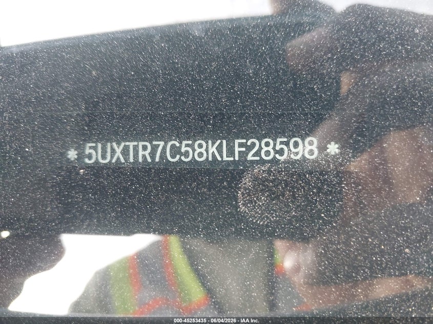 2019 BMW X3 VIN 5UXTR7C58KLF28598 IAAI salvage auction — FRONT END, Salvage Title, sold $5,650 on 2026-07-22 (photo 9)