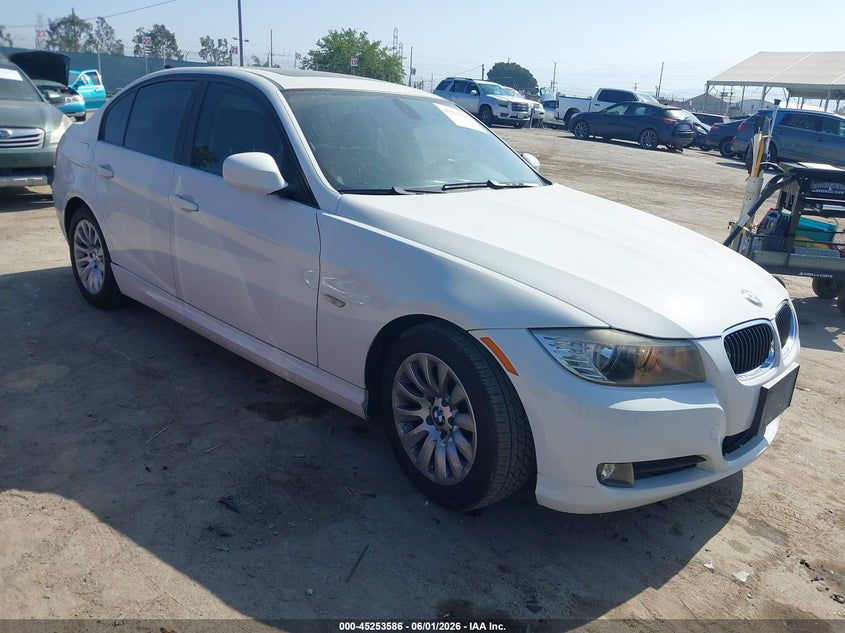 2009 BMW 3 series VIN WBAPH57579NM34080 IAAI salvage auction — REAR END, Salvage (California), sold $1,200 on 2026-07-09 (photo 1)