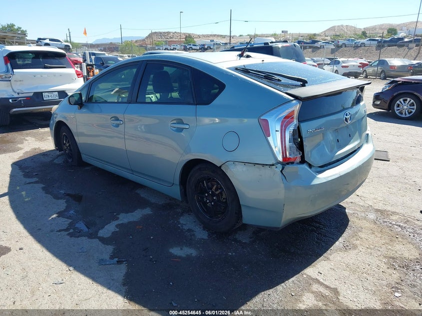 2013 Toyota Prius VIN JTDKN3DU4D5572920 IAAI salvage auction — RIGHT REAR, Salvage Title, sold $750 on 2026-07-13 (photo 3)