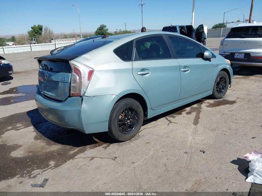 2013 Toyota Prius VIN JTDKN3DU4D5572920 IAAI salvage auction — RIGHT REAR, Salvage Title, sold $750 on 2026-07-13 (photo 4)