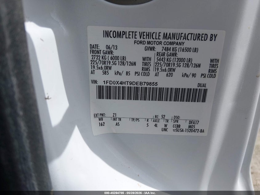 2013 Ford F-450 VIN 1FD0X4HT9DEB79855 IAAI salvage auction — NORMAL WEAR, Sf97 (Montana), sold $18,450 on 2026-07-08 (photo 9)