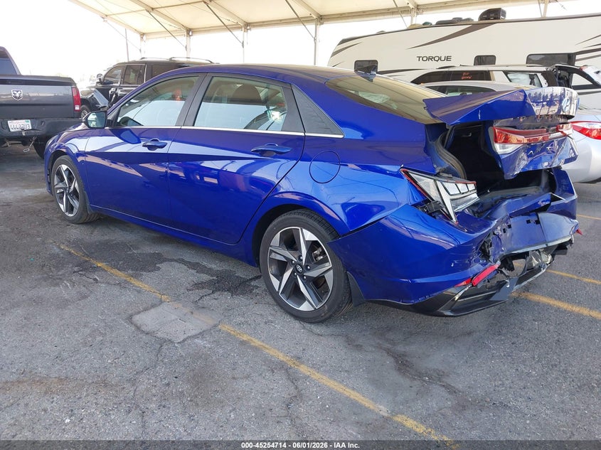 2022 Hyundai Elantra VIN KMHLN4AG5NU330648 IAAI salvage auction — REAR END, Salvage (California), sold $3,350 on 2026-07-28 (photo 3)