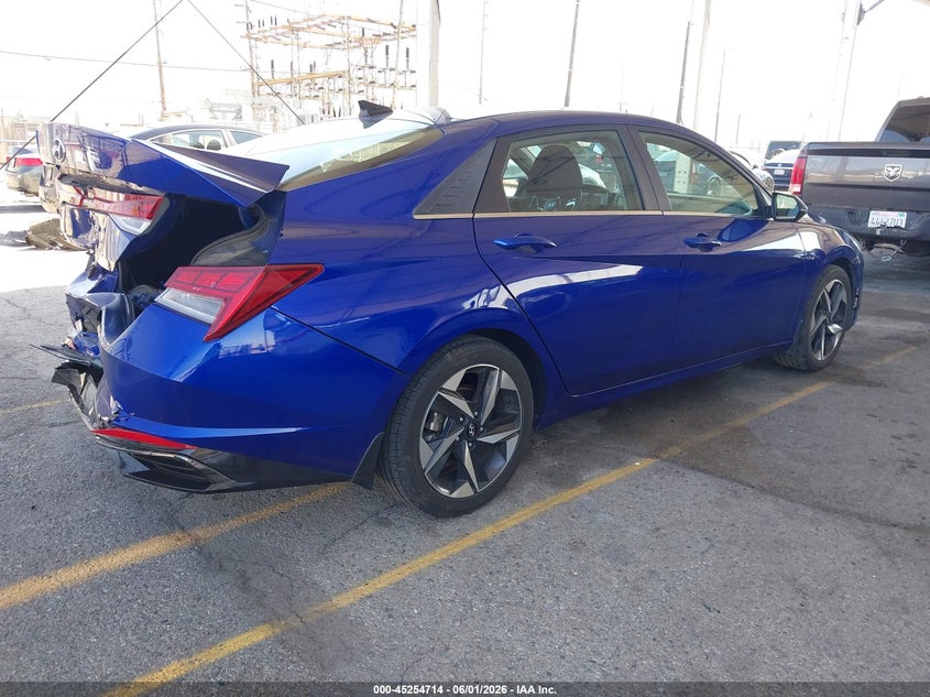 2022 Hyundai Elantra VIN KMHLN4AG5NU330648 IAAI salvage auction — REAR END, Salvage (California), sold $3,350 on 2026-07-28 (photo 4)
