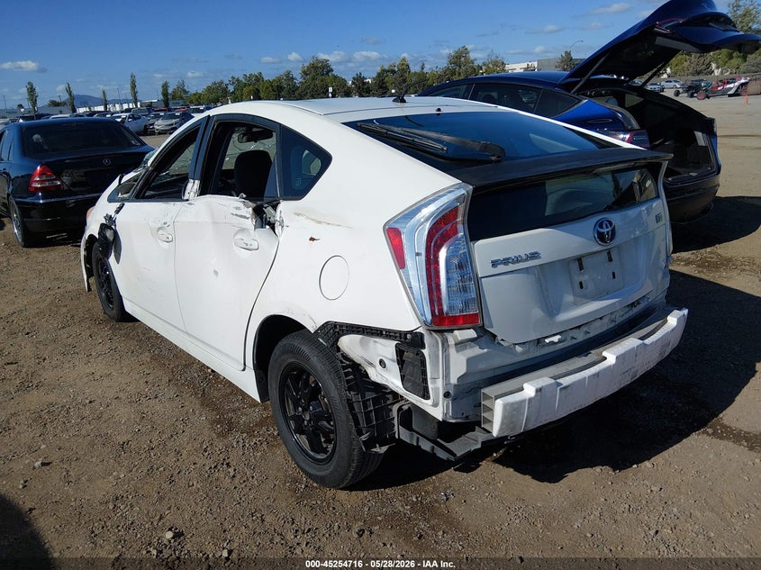 2013 Toyota Prius VIN JTDKN3DUXD5651752 IAAI salvage auction — NORMAL WEAR, Salvage (California), sold $1,050 on 2026-07-20 (photo 3)