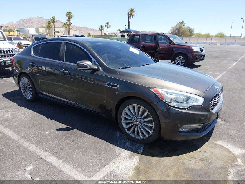 2015 Kia K900 VIN KNALW4D47F6018658 IAAI salvage auction — SIDE, Salvage Title, sold $1,675 on 2026-07-17 (photo 1)