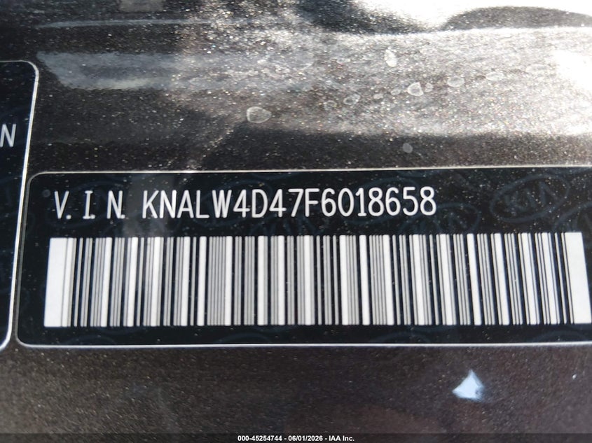 2015 Kia K900 VIN KNALW4D47F6018658 IAAI salvage auction — SIDE, Salvage Title, sold $1,675 on 2026-07-17 (photo 9)