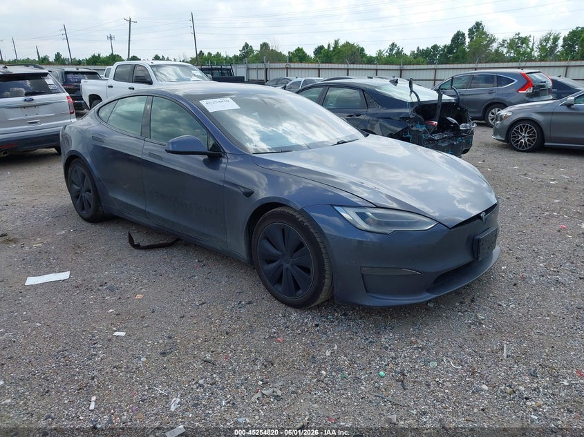 2021 Tesla Model s VIN 5YJSA1E56MF428257 IAAI salvage auction — NORMAL WEAR, Salvage Title, sold $21,150 on 2026-07-16 (photo 1)