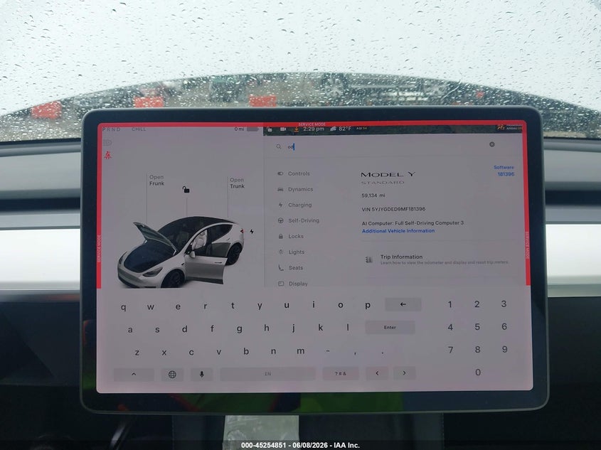 2021 Tesla Model y VIN 5YJYGDED9MF181396 IAAI salvage auction — REAR END, Salvage Title, sold $6,000 on 2026-07-09 (photo 7)