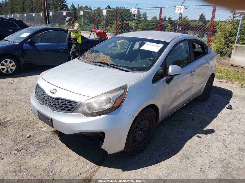2014 Kia Rio VIN KNADM4A32E6361091 IAAI salvage auction — FRONT END, Salvage Title, sold $400 on 2026-07-08 (photo 2)