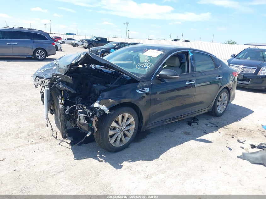 2016 Kia Optima VIN 5XXGU4L32GG075985 IAAI salvage auction — FRONT END, Salvage Title, sold $500 on 2026-07-22 (photo 2)