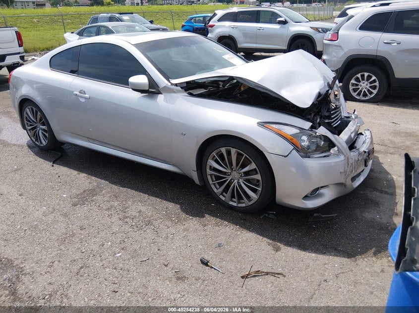 2014 Infiniti Q60 VIN JN1CV6EKXEM113131 IAAI salvage auction — FRONT END, Salvage Title, sold $425 on 2026-07-07 (photo 1)