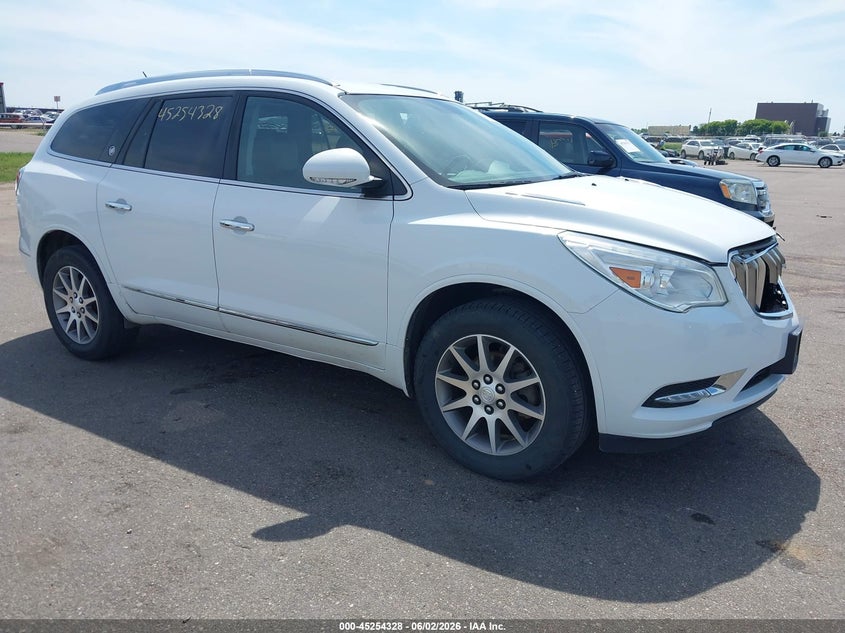 2017 Buick Enclave VIN 5GAKVBKD9HJ191947 IAAI salvage auction — FRONT END, Prior Salvage (Minnesota), sold $1,350 on 2026-07-27 (photo 1)
