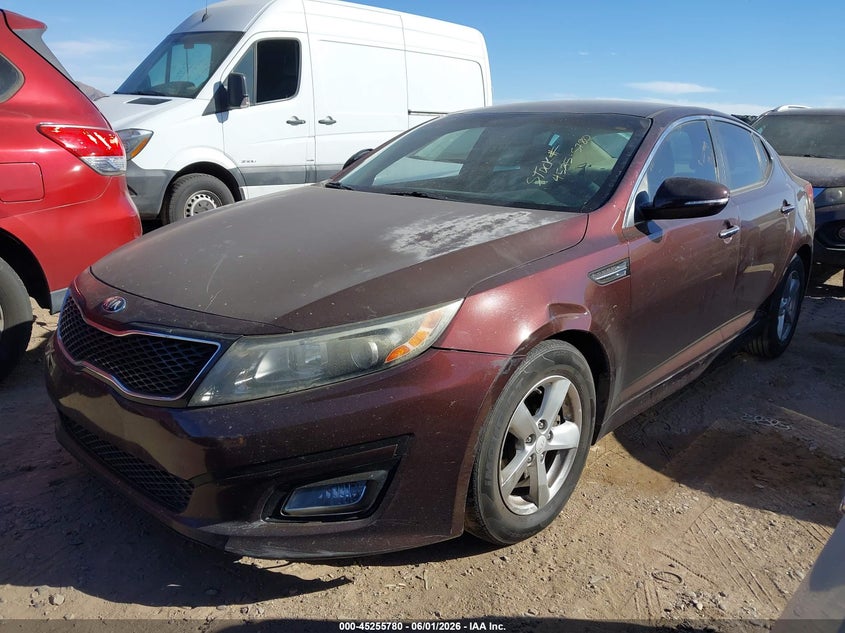 2014 Kia Optima VIN 5XXGM4A76EG342855 IAAI salvage auction — NORMAL WEAR, Clear (Arizona), sold $575 on 2026-07-21 (photo 2)