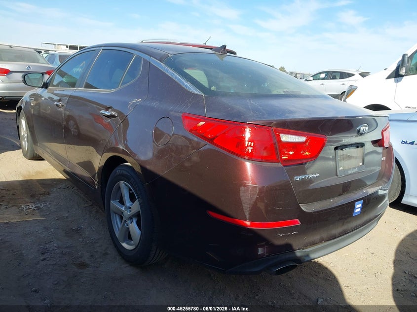 2014 Kia Optima VIN 5XXGM4A76EG342855 IAAI salvage auction — NORMAL WEAR, Clear (Arizona), sold $575 on 2026-07-21 (photo 3)