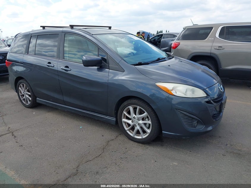 2012 Mazda 5 VIN JM1CW2DL8C0132570 IAAI salvage auction — SIDE, Salvage Title, sold $1,050 on 2026-07-12 (photo 1)