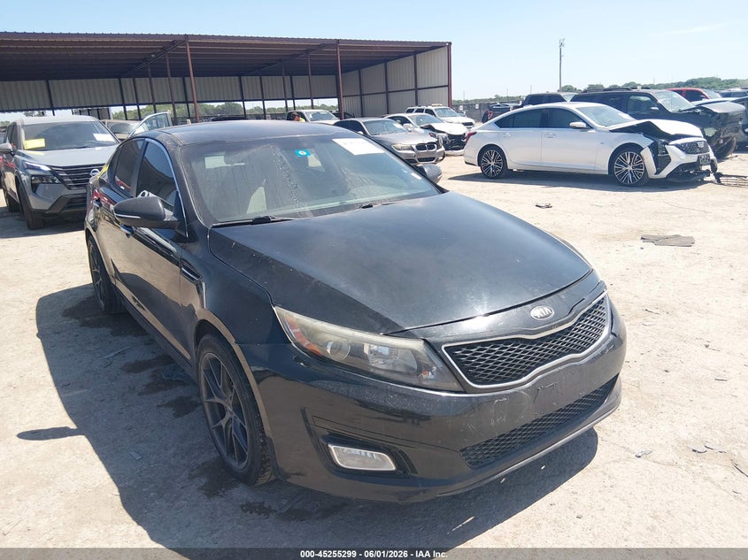 2015 Kia Optima VIN 5XXGM4A79FG419686 IAAI salvage auction — REAR END, Original (Texas), sold $925 on 2026-07-28 (photo 1)