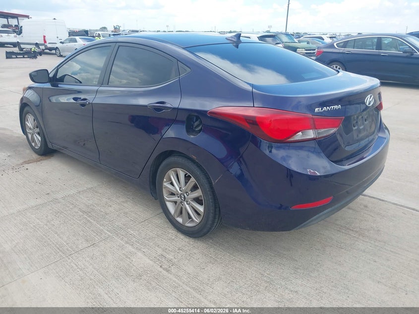 2014 Hyundai Elantra VIN 5NPDH4AE8EH486546 IAAI salvage auction — WATER/FLOOD, Salvage (Texas), sold $125 on 2026-07-31 (photo 3)